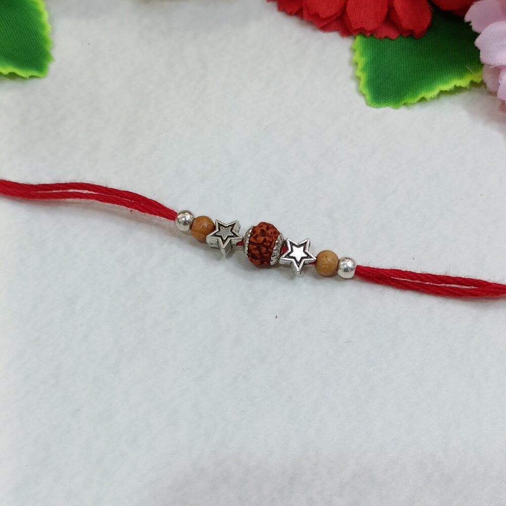 Premium Rudraksha Star Designer Rakhi for Brother